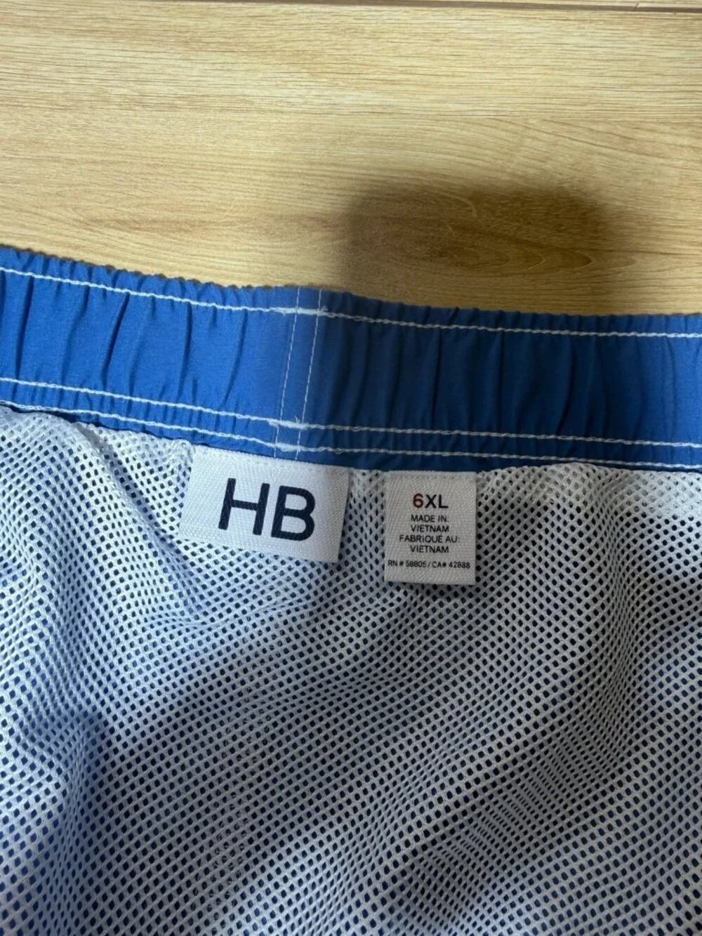 NWT Harbor Bay Swim Trunks Men’s Size 6XL Mesh Brief Liner Quick Dry Blue